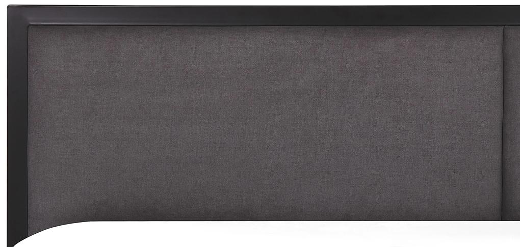 Letto in metallo nero con testiera grigia 180 x 200 cm CLAMART Beliani