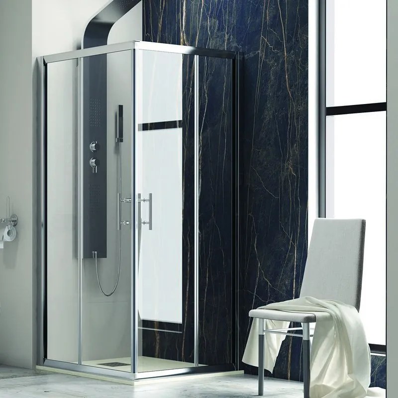 Cabina doccia 90x90 angolare 2 ante scorrevoli cristallo 6mm KF1000 - KAMALU