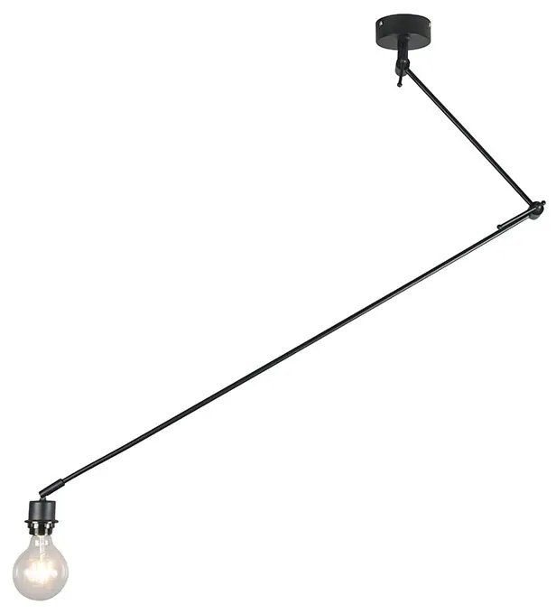 Lampada a sospensione moderna nera senza paralume - Blitz