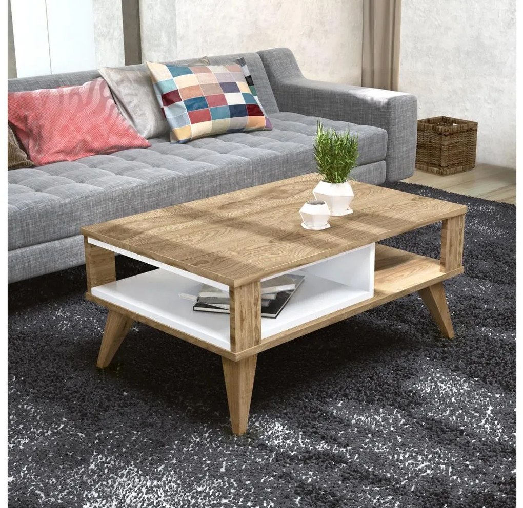 Tavolino IONIS 40x90 cm marrone/bianco