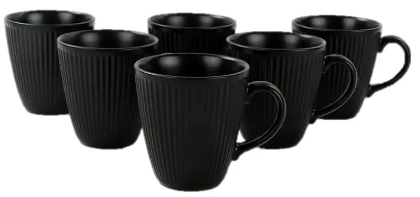 Tazze in ceramica nera in set da 6 pezzi 0,3 l - Hermia