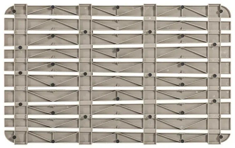 Pedana doccia antiscivolo 80x50 cm tortora con effetto legno in plastica