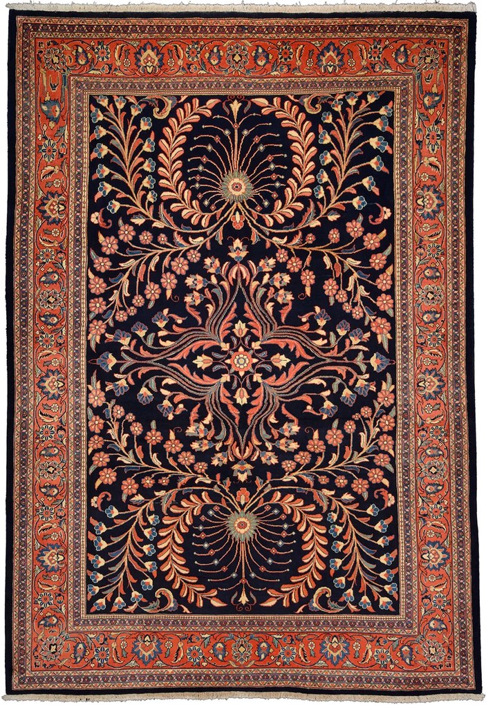 Sarouk Tappeto 310x220 Rosa (Iran) Annodato A Mano