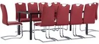 Set Sala da Pranzo 11 pz in Similpelle Rosso 3053122