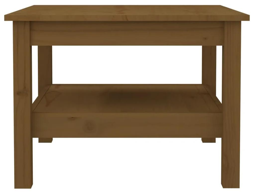 Tavolino da salotto miele 55x55x40 cm legno massello di pino