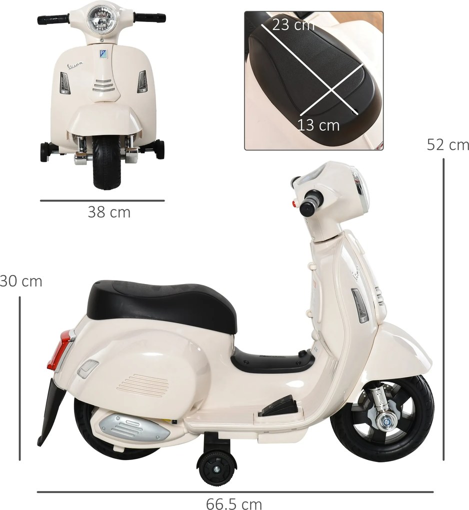 Piaggio Mini Vespa GTS Elettrica 6V per Bambini Bianca...