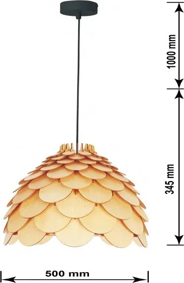 Lampadario sospeso a cavo BURGO 1xE27/60W/230V diam. 50 cm