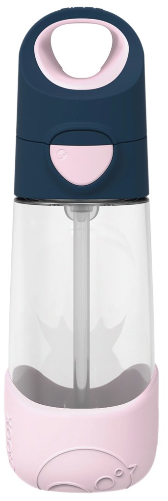 Bottiglia con cannuccia 450 ml – indaco/rosa