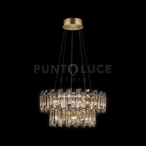 Arcadia lampada a sospensione 2 livelli 6/9 luci, oro, 15 lampadine...