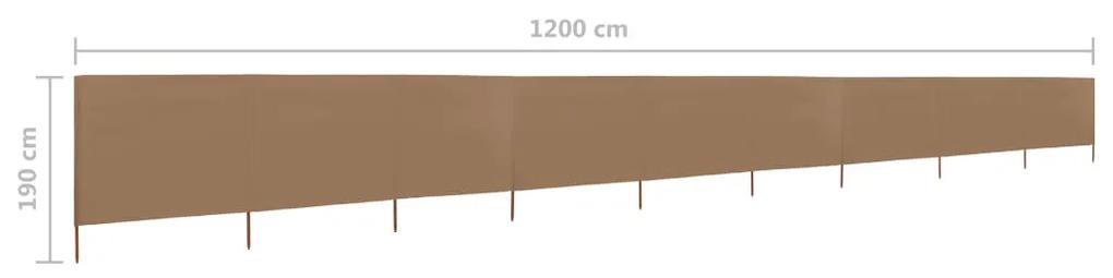 Paravento a 9 Pannelli in Tessuto 1200x160 cm Grigio Talpa