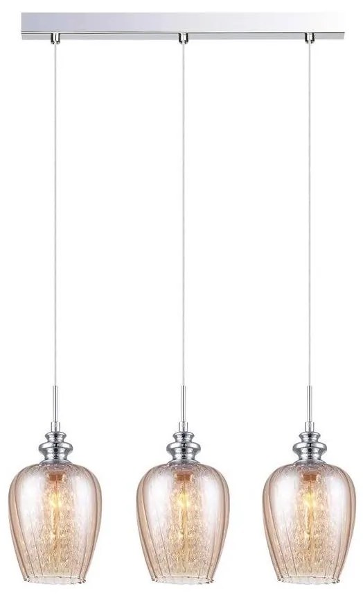 ITALUX MDM2286/3ACR - Lampadario a sospensione con filo PIRITA 3xE14/40W/230V