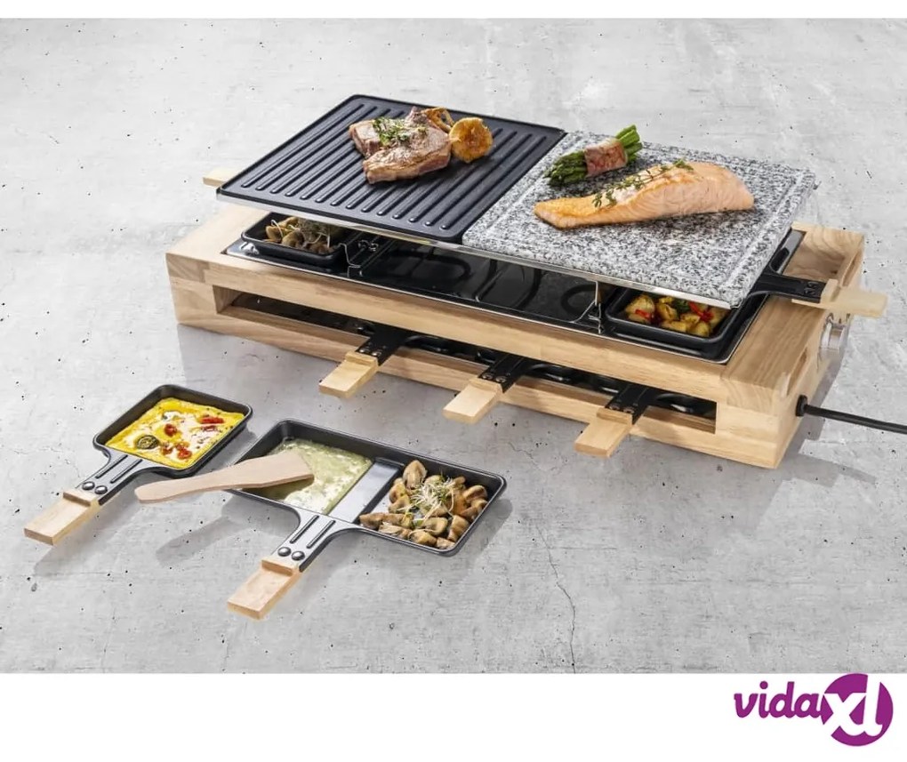 Bestron Piastra per Raclette ARG300BW 1500W Nera in Legno XL