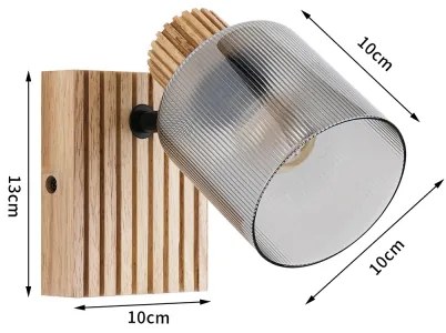 Brilagi - Faretto da parete HYGGE 1xE14/15W/230V legno di Hevea/fumé