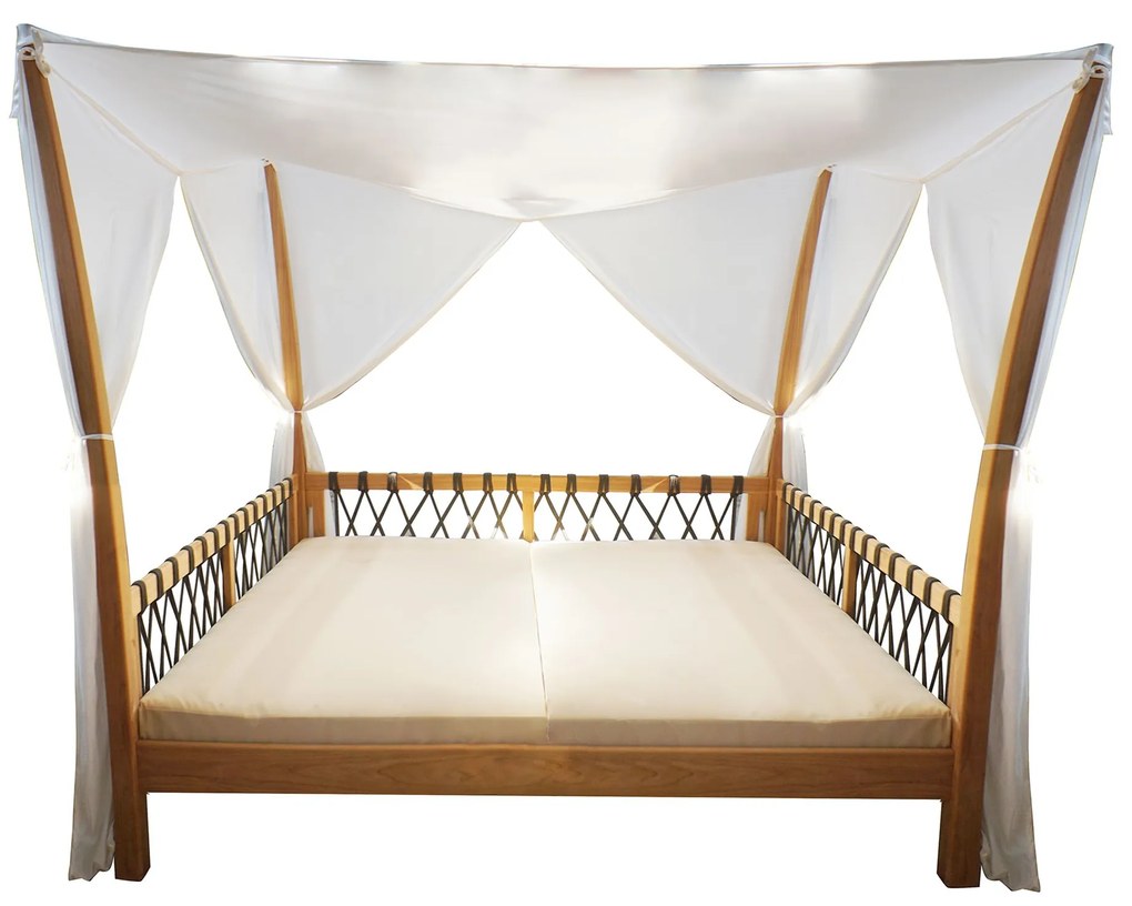 LEVANTE - gazebo letto in teak con cuscini