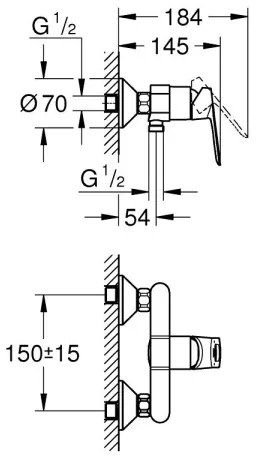 GROHE 23634000 - BAULOOP DN 15 Miscelatore doccia, cromo lucido
