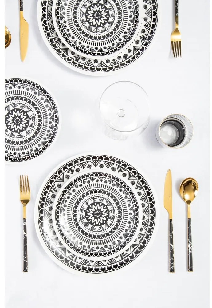 Posate in acciaio nero e oro 16 pezzi Avie - Premier Housewares