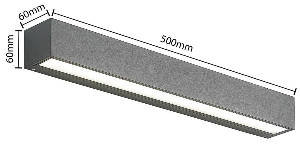 Arcchio LED applique da esterno Lengo, CCT, 50 cm, 1 luce, grafite