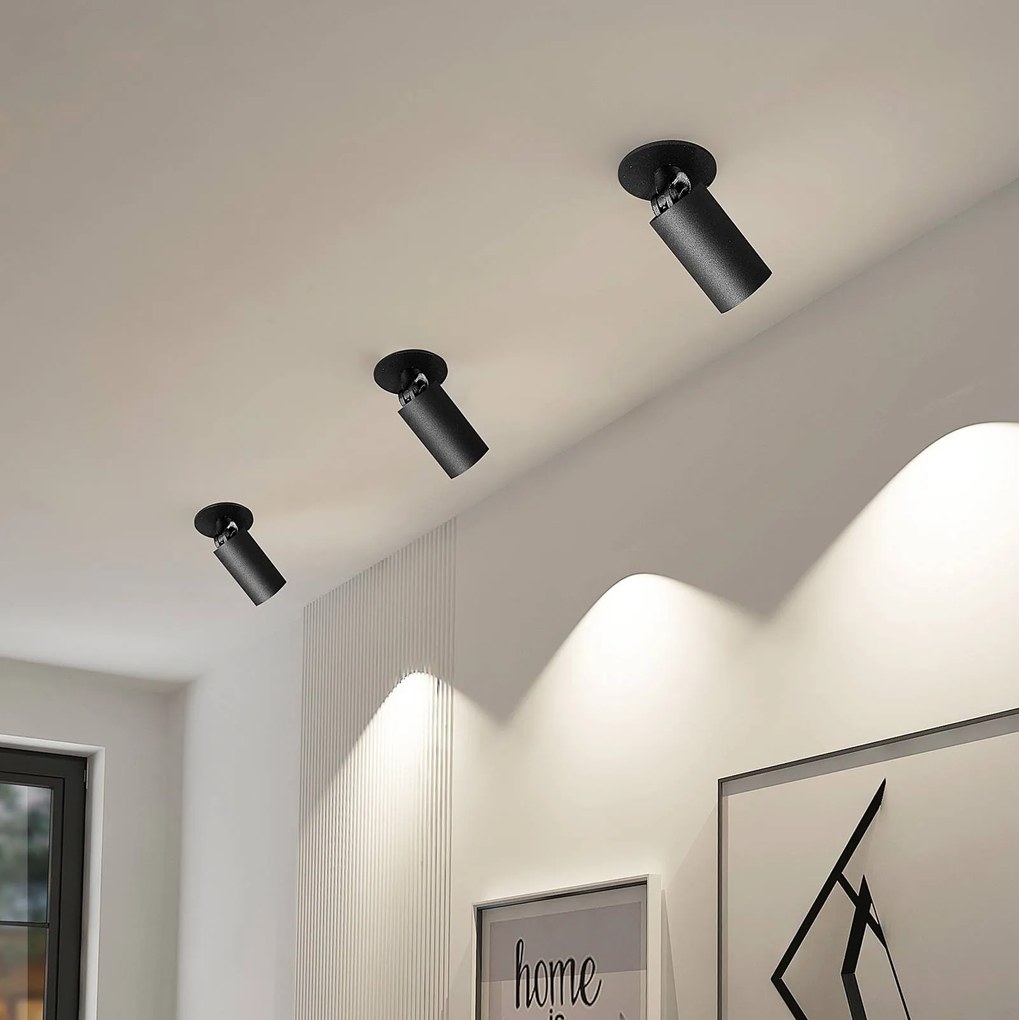 Arcchio Davin downlight, cilindro, nero