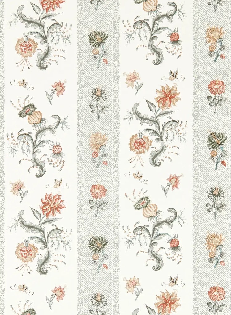 Zoffany Carta da parati Papaver Stripe - Tuscan Pink/ Nimbus