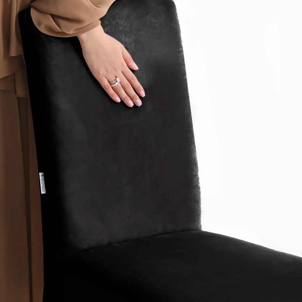 Coprisedia nero con rivestimento elastico per sedie 48 cm Sento – Restilo