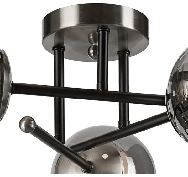 Lampadario a plafone MALENA 3xE14/5W/230V nero/fumé