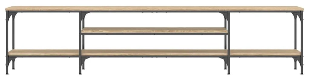 Mobile tv rovere sonoma 201x35x45 cm legno multistrato e ferro