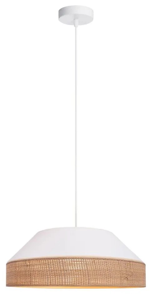 Lampadario a sospensione con filo MANISO 1xE27/60W/230V diametro 45 cm bianco/beige