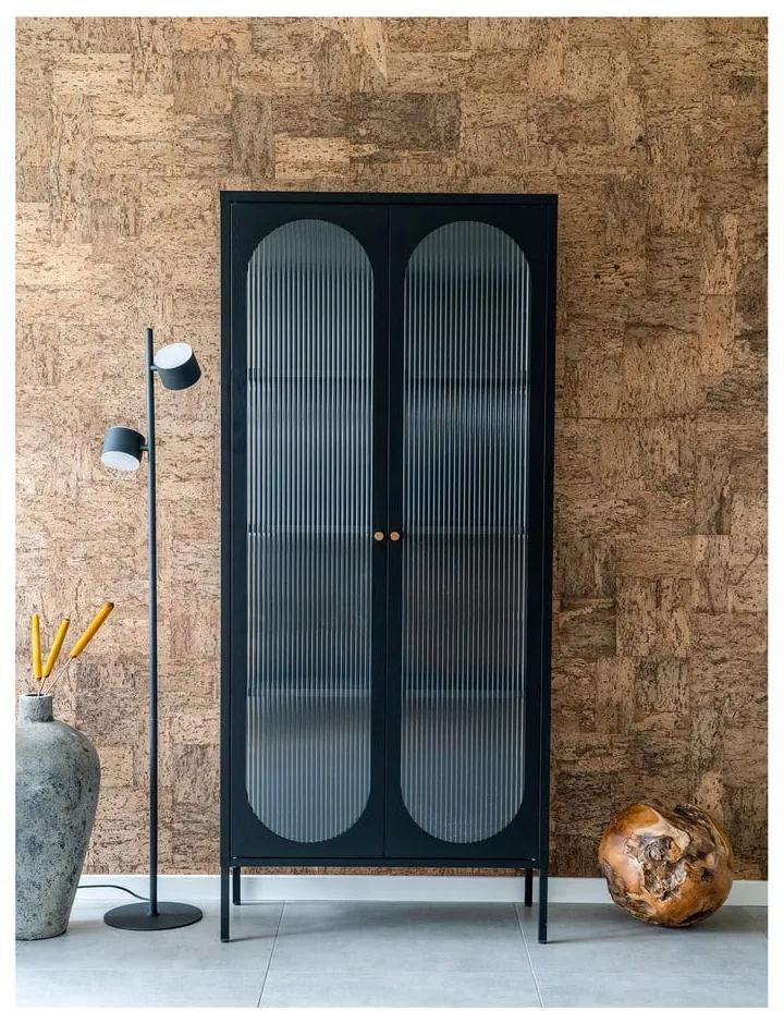 Vetrina metallica nera 80x180 cm Adelaide - House Nordic