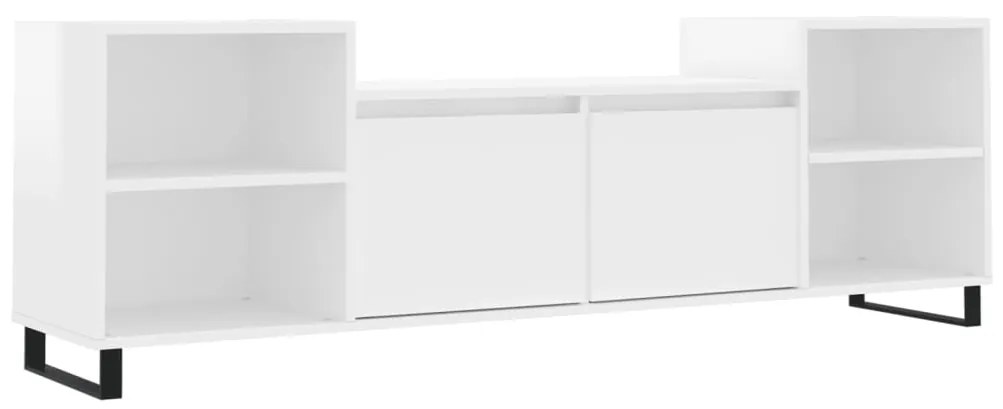 Mobile Porta TV Bianco Lucido 160x35x55 cm in Legno Multistrato