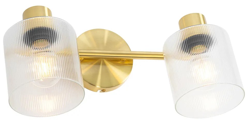 Faretto da soffitto dorato con vetro 2 luci orientabile - Laura