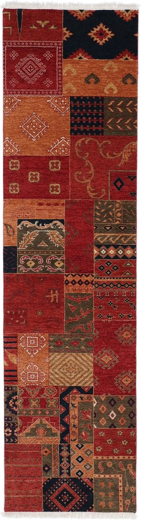 Patchwork Tappeto 300x80 (Indian) Annodato A Mano