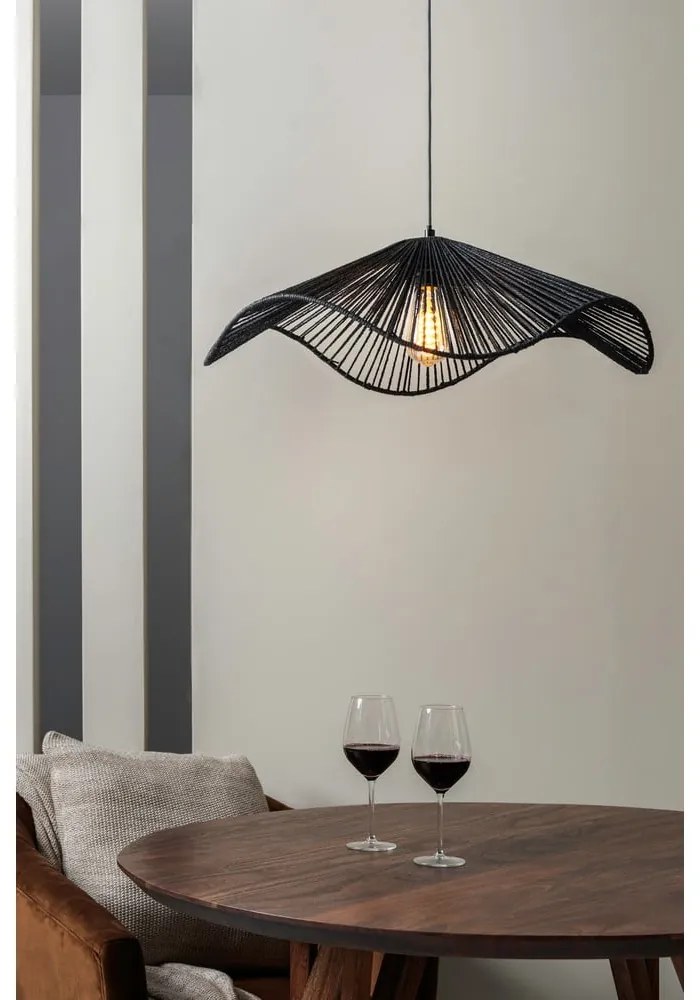 Lampada a sospensione nera con paralume in carta ø 62 cm Sombra - Leitmotiv