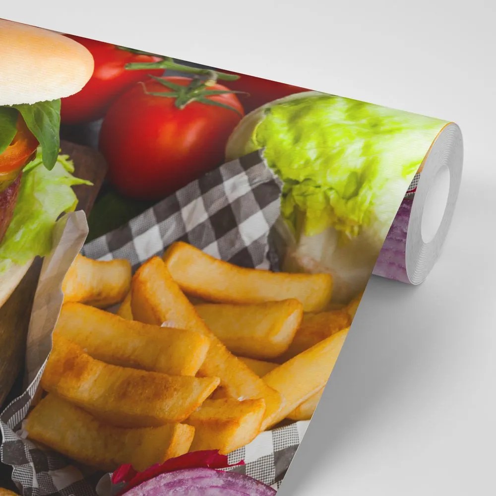 Carta da parati autoadesiva – Hamburger americano