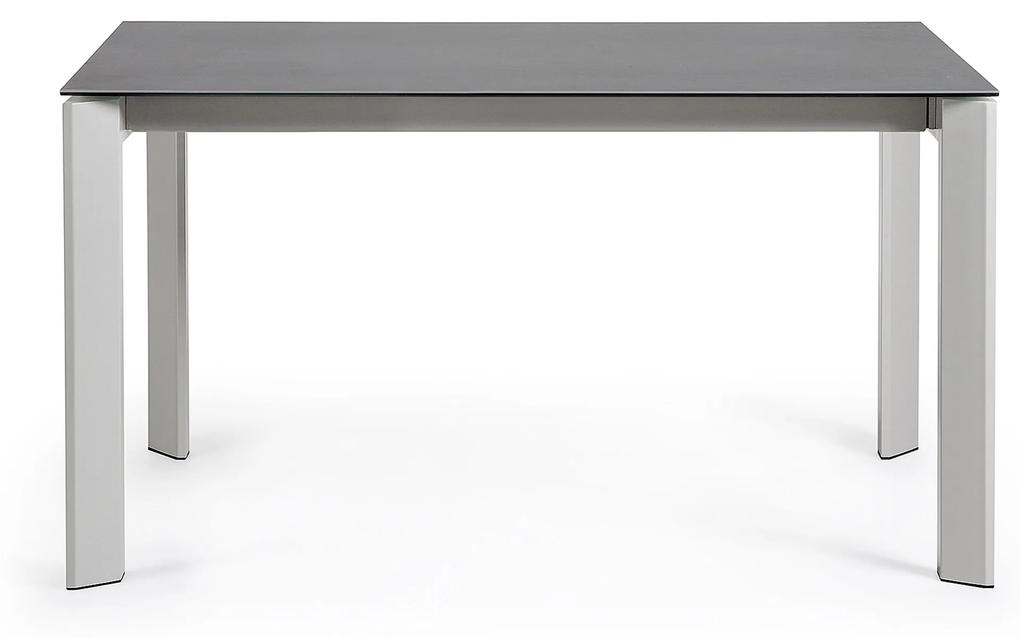 Kave Home - Tavolo allungabile Axis in porcellanato Vulcano Roca e grigio gambe 140 (200) cm