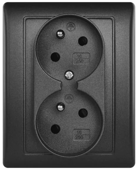 Double home presa 250V/16A antracite