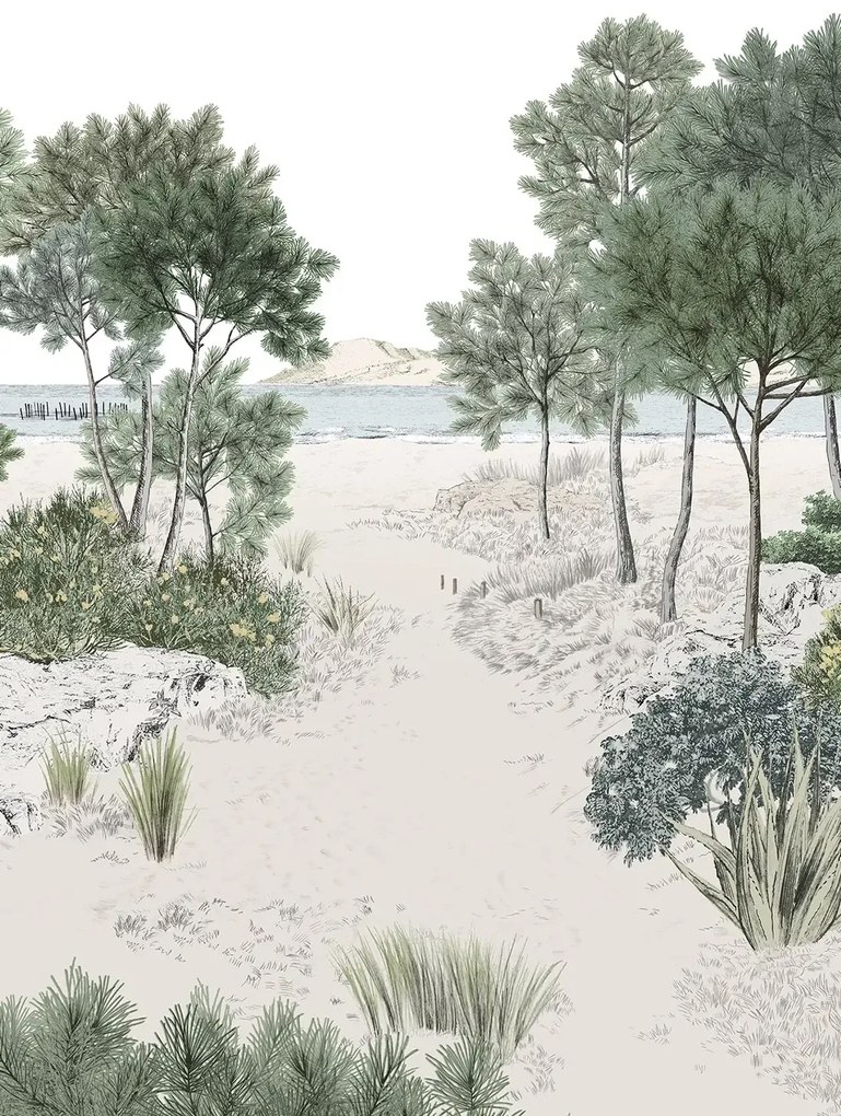 Isidore Leroy Carta da parati panoramica Dune Naturel - Panel A