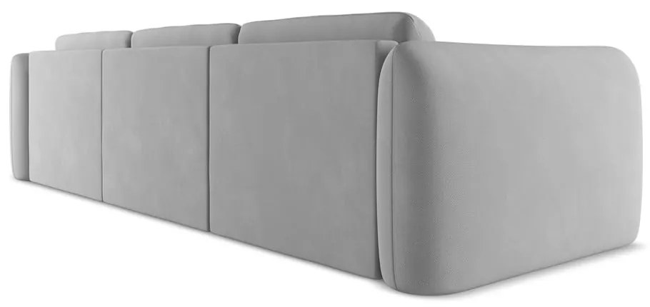 Divano angolare grigio chiaro (con penisola a destra) Hoku – Makamii