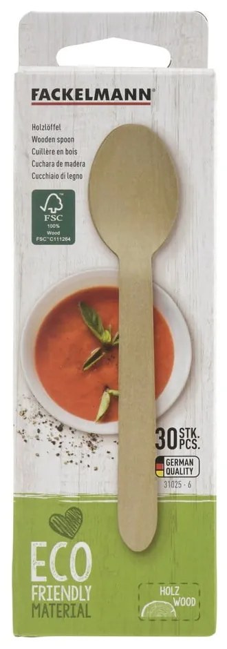 Set di 30 cucchiai di legno Nature - Fackelmann