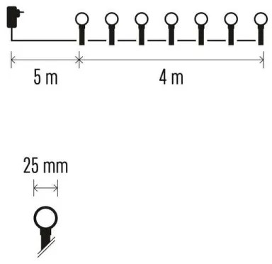 Catena LED da esterno natalizia 40xLED/9m IP44 blu