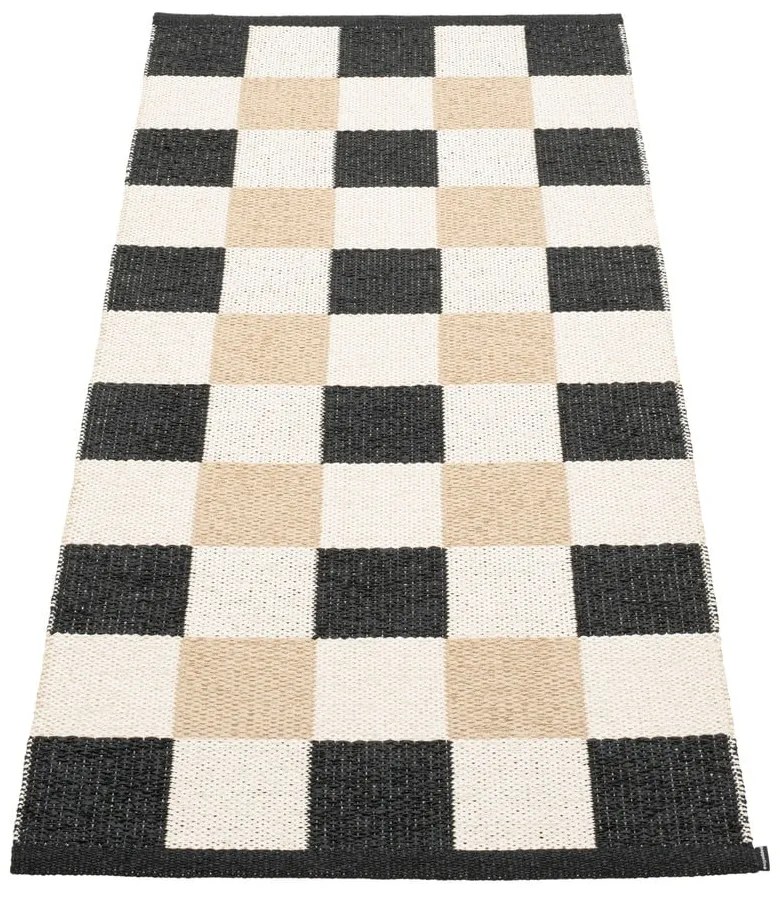 Passatoia da interno/esterno nera/color crema 70x160 cm Pix Black Vanilla – Pappelina