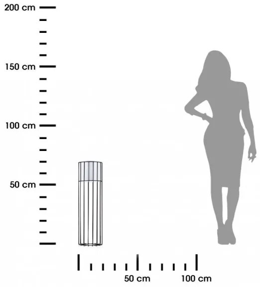 Vaso da fiori in metallo LOFT 70x20 cm nero/bianco