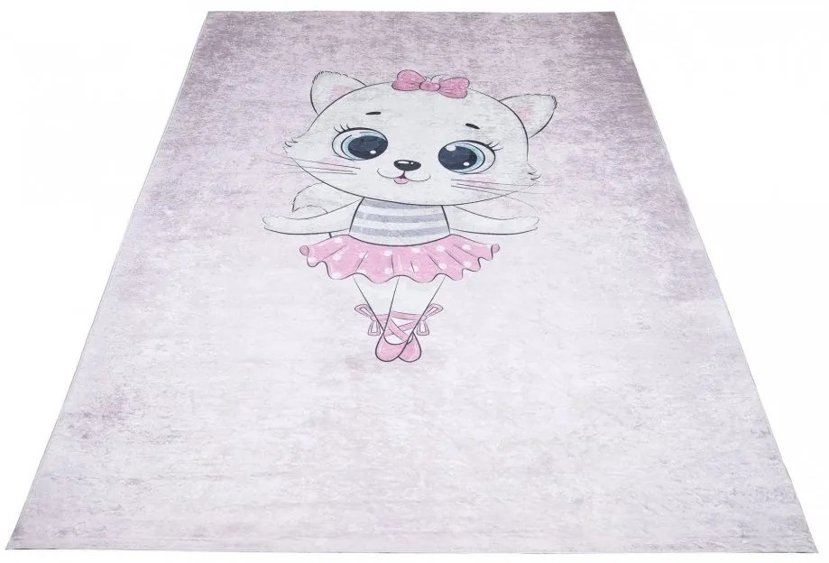 Tappeto per bambini con il motivo di un adorabile gatto  Larghezza: 120 cm | Lunghezza: 170 cm