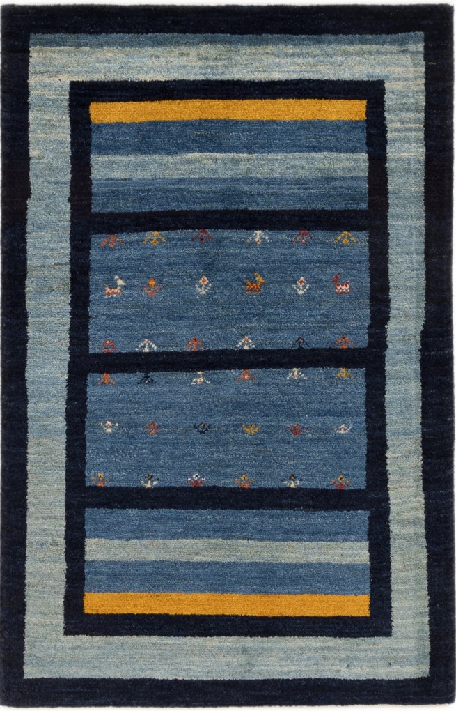 Gabbeh Tappeto persiano 160 x 100 Blu (Iran) Annodato A Mano