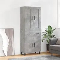 Credenza Grigio Cemento 69,5x34x180 cm in Legno Multistrato 3199901