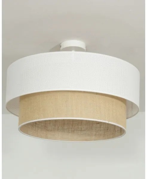 Lampada a plafone BORHO 1xE27/60W/230V bianco/iuta