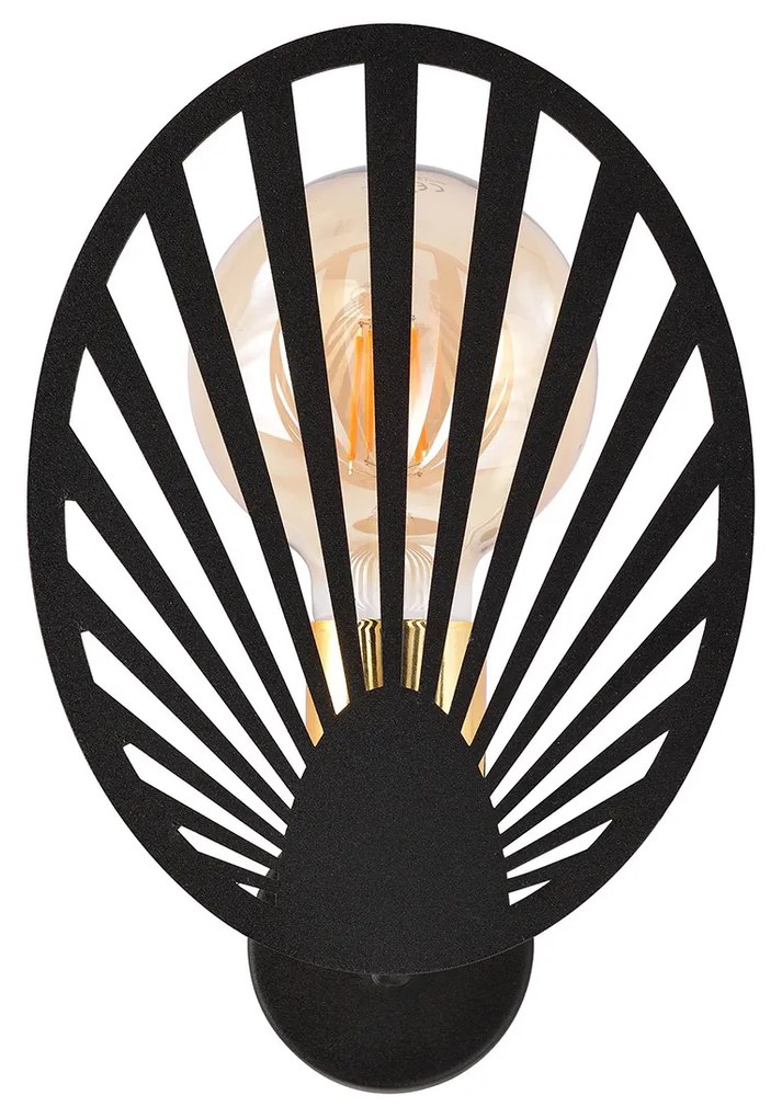 Applique Contemporanea 1 Luce Tallia In Acciaio Nero E Oro