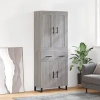 Credenza Grigio Sonoma 69,5x34x180 cm in Legno Multistrato 3199903