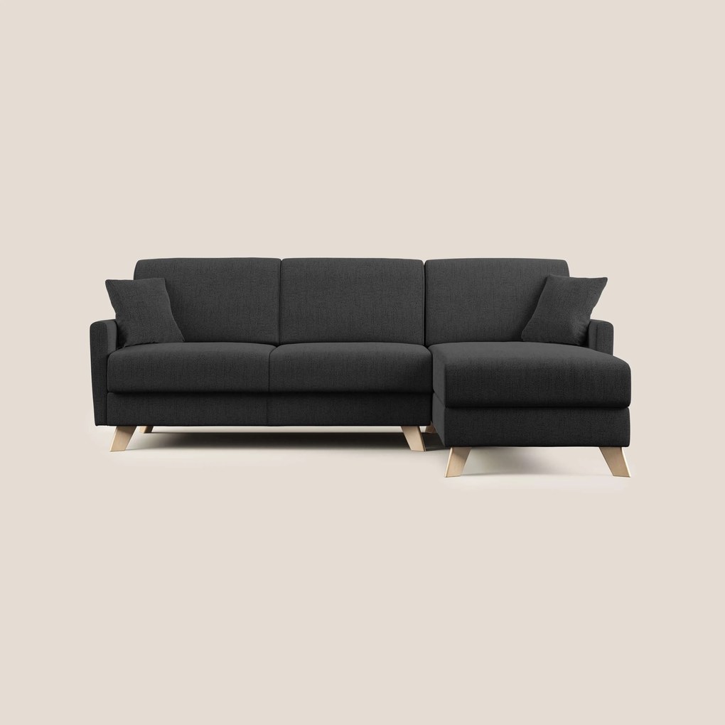 Edgar divano letto angolare in tessuto felis impermeabile T03 antracite