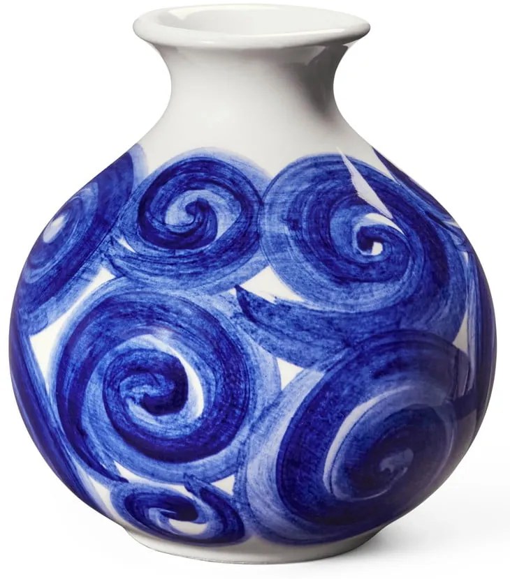 Vaso in gres blu dipinto a mano Tulle - Kähler Design