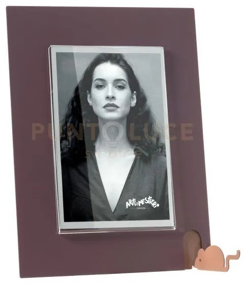 Portafoto topino grande viola ametista ,mocha mousse in ferro e pol...